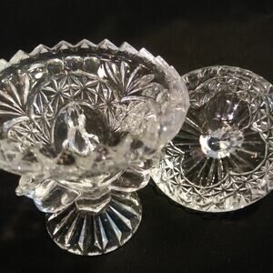 3 Pc Hofbauer Byrdes Round Box w Lid Clear n Blue